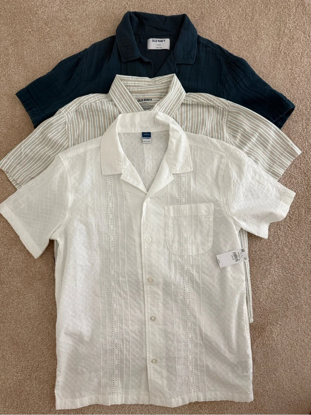 Boys Old Navy collared/button down shirts (3 total) Size 10-12